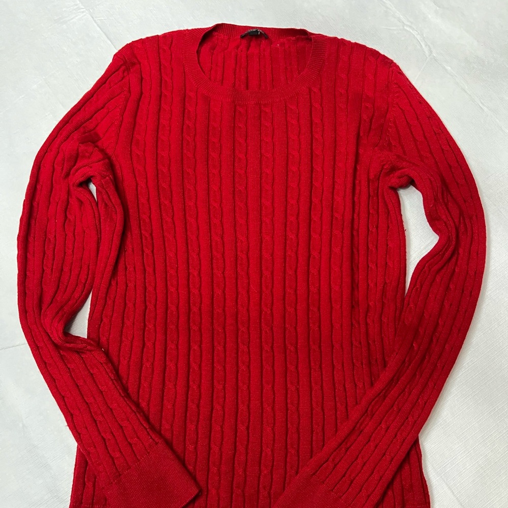 Talbot’s cable knit red sweater!
